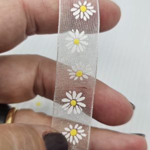 Nastro bianco con margherite