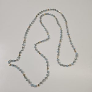 Collana lunga 60 cm cristalli e stelle metallo